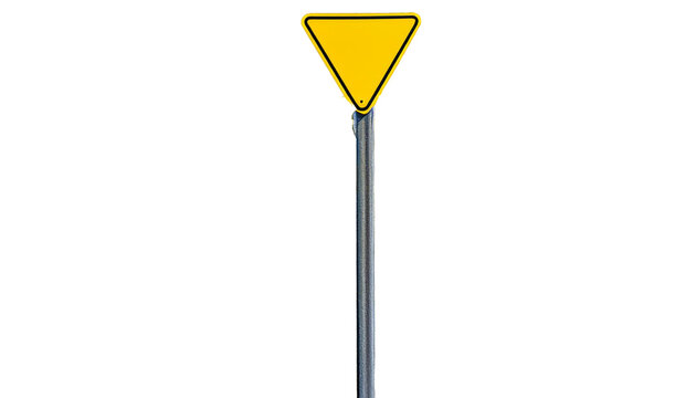Yield Sign on transparent background