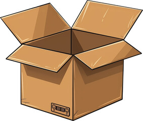 Open cardboard box