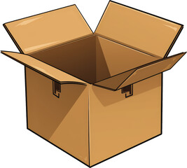 Open cardboard box