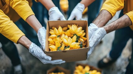 Conceptual image of a volunteer organization highlighting the benefits of community service, illustrating altruism and impact