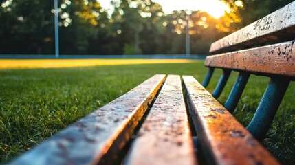 Conceptual image of a sports bench during a game, highlighting teamwork and strategy in athletics