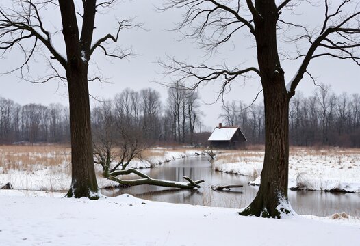 Snow covered tree, winter, christmas