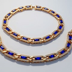 yellow gold chain with sapphire stations bold and beautiful