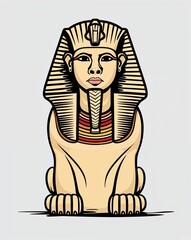 hand drawing sphinx clipart on plain white background