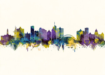 Fototapeta premium Durban City Skyline. Cityscape Skyscraper Buildings Landscape City Downtown Abstract Landmarks Travel Background Modern Art Architecture Business View Building Corporate