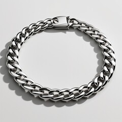 Obraz premium Sterling silver Cuban link chain bold and masculine