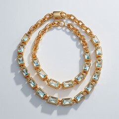 18k yellow gold chain with topaz accents subtle and sophisticated