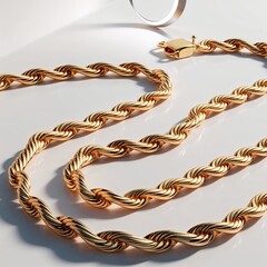 Obraz premium 18k yellow gold Singapore chain delicate twisted design