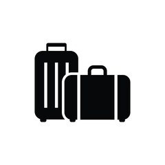 Travel bag vector icon. Baggage icon vector. Luggage illustration symbol.