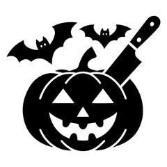 Halloween spooky Pumpkin icon Vector Illustration.