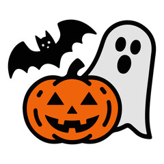 Fototapeta premium Halloween Pumpkin with knife icon Vector Illustration.