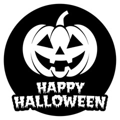 Halloween Pumpkin with hat icon Vector Illustration.