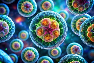 Detailed Prophase Microscope Image for Cell Division Study and Educational Resources in Biological Research and Science