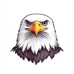 Obraz premium A fierce, illustrated eagle head with sharp features and piercing eyes, showcasing strength and determination.