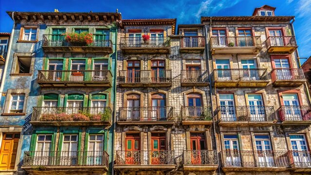 Old Porto Building Facade with Pixo Dont Dead Graffiti - Urban Photography