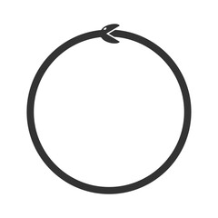 Ouroboros symbol. Snake or serpent eating its tail icon sign. Vector illustration image.