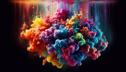 Abstract color mix , color drops in water , 