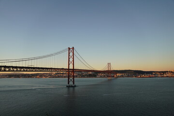 The 25th April Bridge in Lisbon
