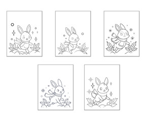 Christmas rabbit Coloring Page