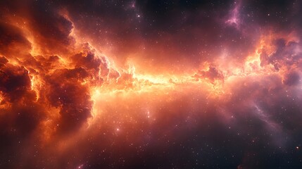 Fototapeta premium Bright fireworks with shimmering gold and purple streaks lighting up a celebration