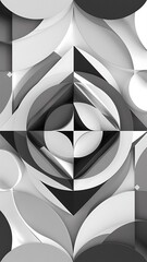Geometric fusion - abstract harmony of triangles and circles in minimalist background design. Shapes and lines design for wallpaper, banner, background, landing page, wall art, invitation, prints