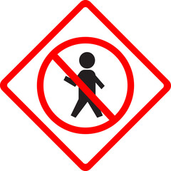 Vector Pedestrian Prohibition Sign