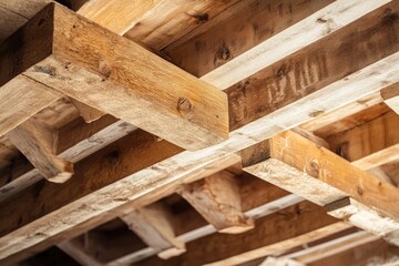 Interlocking Wooden Beams in a Building Structure