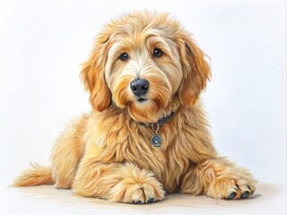 Fototapeta premium Easy Drawing Guide of a Goldendoodle for Beginners: Step-by-Step Instructions for an Adorable Canine Sketch