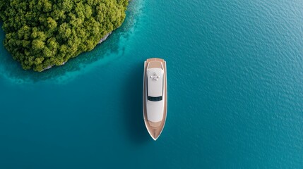 Luxury explorer on a personalized yacht expedition through uncharted islands, blending adventure and indulgence