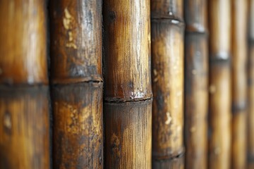 Obraz premium Detailed Brown Bamboo Texture Horizontal Pattern