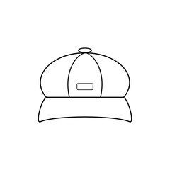 Baseball cap icon. Vector line icon isolated on white background. Base Ball Hat Design Vector Art Illustration