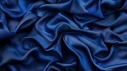 Obraz premium Abstract blue fabric background, with smooth waves and folds of blue silk.