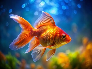 Fototapeta premium Elegant Goldfish Silhouette Against Vibrant Background for Aquatic Themes and Nature-Inspired Designs