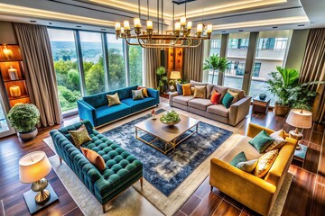 Elegant Luxury Lounge Rooms Featuring Modern Design, Comfort, and Sophisticated Decor for Upscale Living Spaces