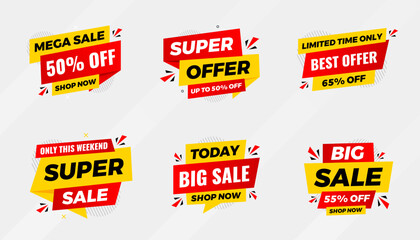 Discount sale labels vector template. Price Drop, big sale, final sale, flash sale background. Discount Promotion marketing poster design for web and Social.