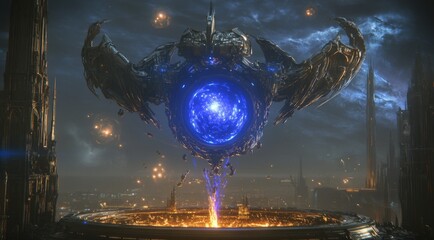 Massive Galactic View Featuring Swirling Stars and Cosmic Debris, Ideal Illustrations or Background Images for Science Fiction Works