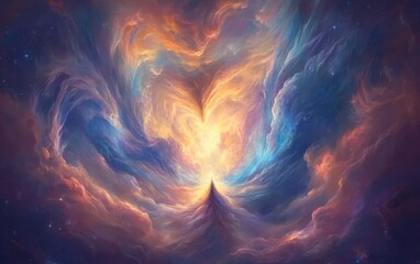 Obraz premium Massive Galactic View Featuring Swirling Stars and Cosmic Debris, Ideal Illustrations or Background Images for Science Fiction Works