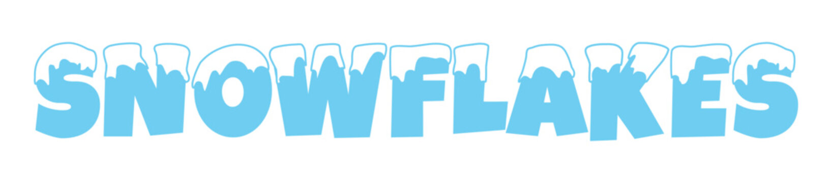 Winter Snowflakes snowcap hand lettering typography font vector illustration