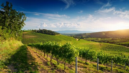 Naklejka premium beautiful sunny vineyards landscape