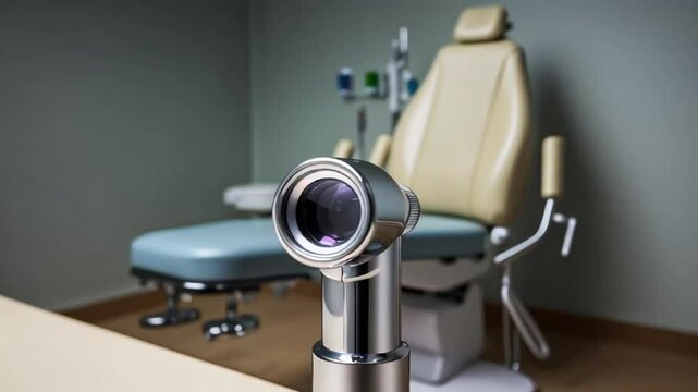 modern colposcope in the gynecology office

