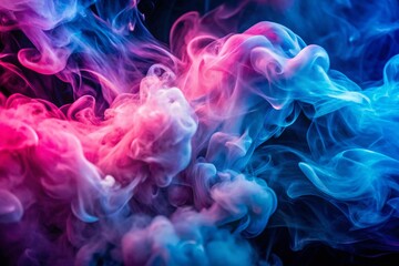 Fototapeta premium Ethereal Pink and Blue Smoke Swirls Creating a Dreamlike Atmosphere for Backgrounds and Artistic Projects