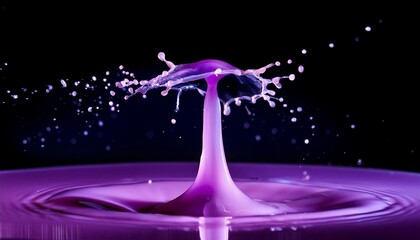 detailed close up of a purple splash colorful splashing