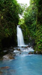 Water flowing through waterfalls