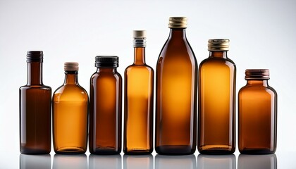 empty and brown glass bottles