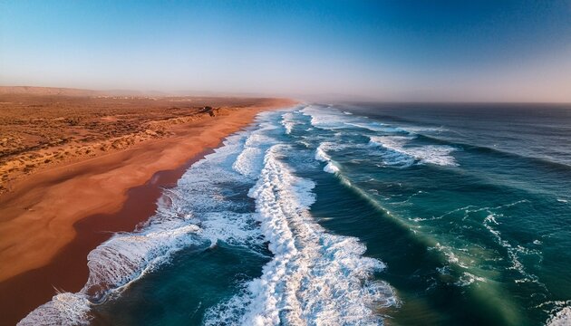 drone footage of ocean waves tamri morocco