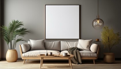 modern poster mock up background contemporary interior design generative ai