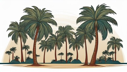 palm trees set 