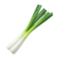 Fresh leeks, white isolate background