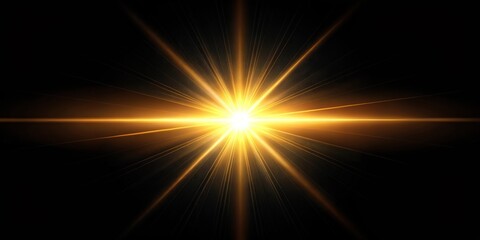 Fototapeta premium Natural sun flare against black background