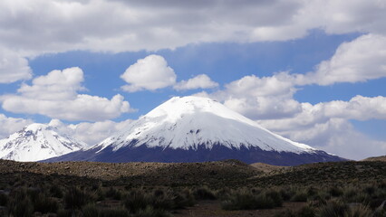 Parinacota volcano and Chungara lake